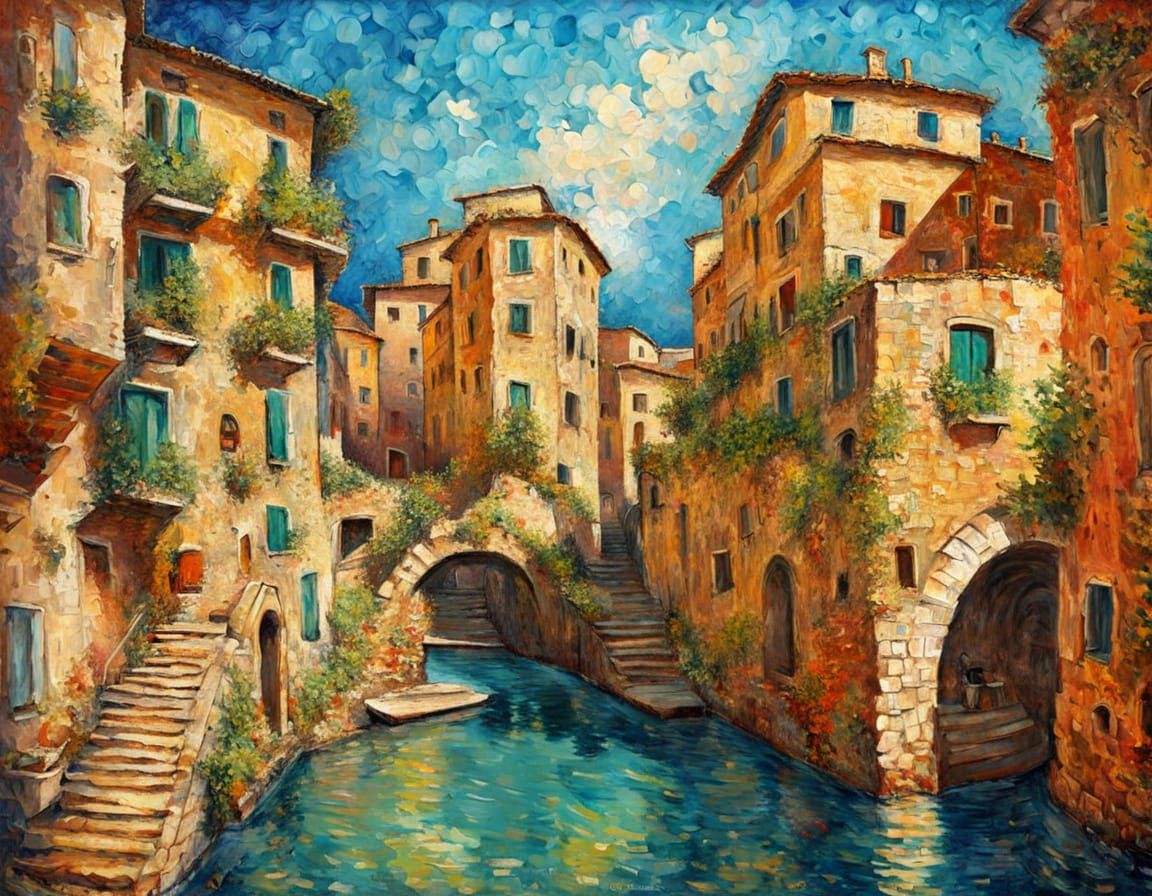 Surreal Pointcloud Cityscape in Ancient Italy