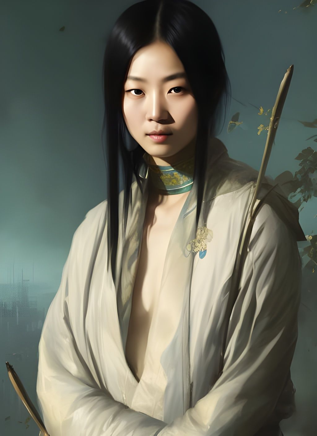 Beautiful Chinese Woman: Hyperdetailed Fantasy Portrait