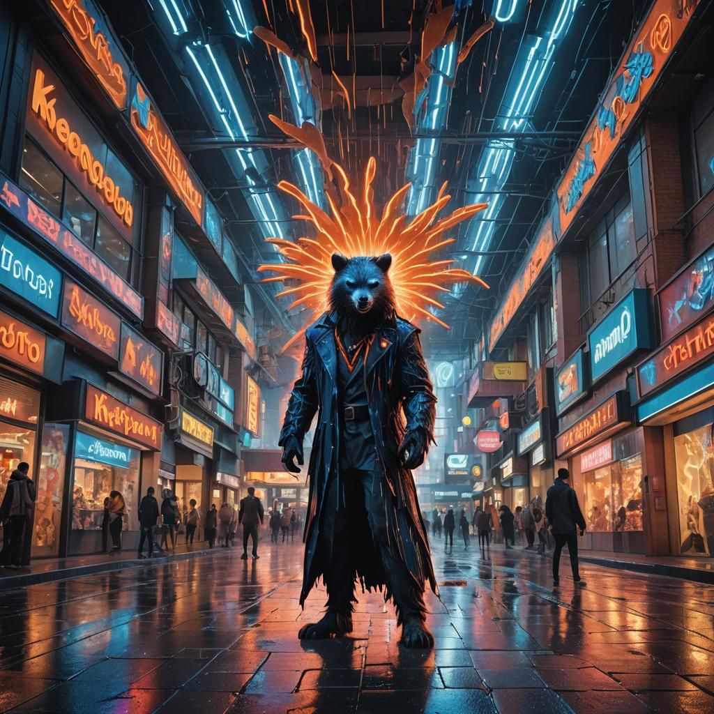 Kangaroos Wreak Havoc in Neon Sydney Mall