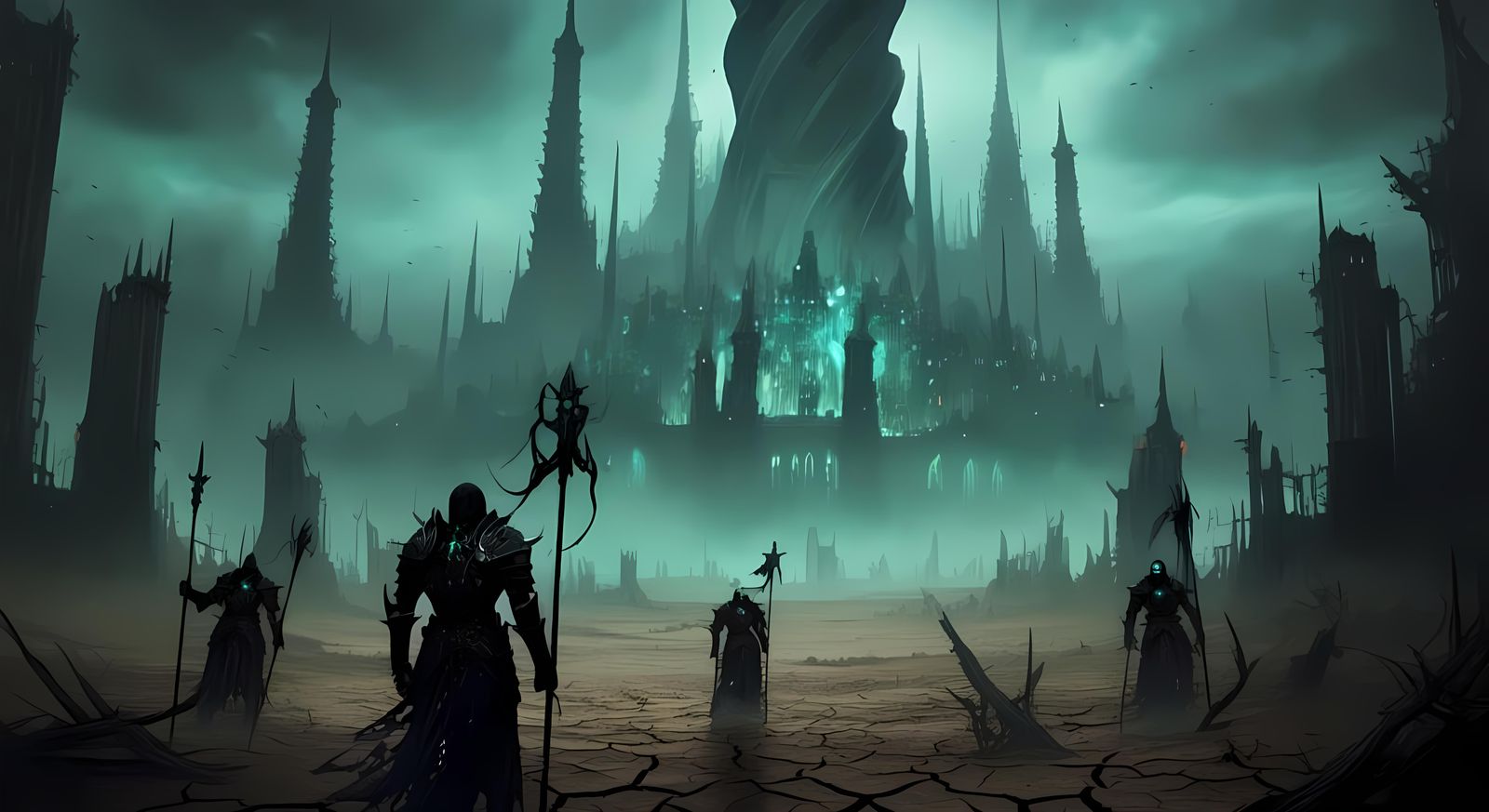 Undead City of Arcane Warriors in Barren Land
