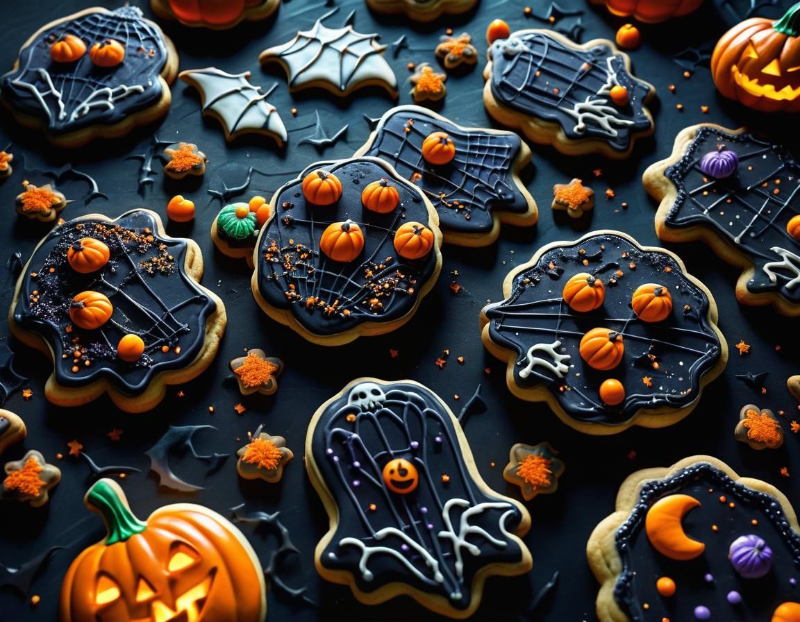 Ethereal Halloween Cookies, Abstract Surreal Digital Art