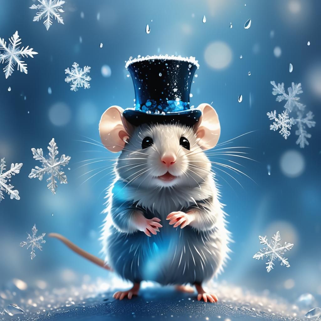 Mouse Dancer on Crystal in Dreamy Digital Art