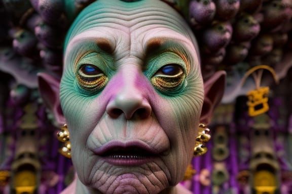 Gothic Vampire Priestess in Dark Cavern: Hyperrealistic Art