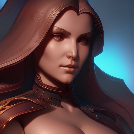 Mona Lisa Cyborg Portrait in Hyperdetailed Style