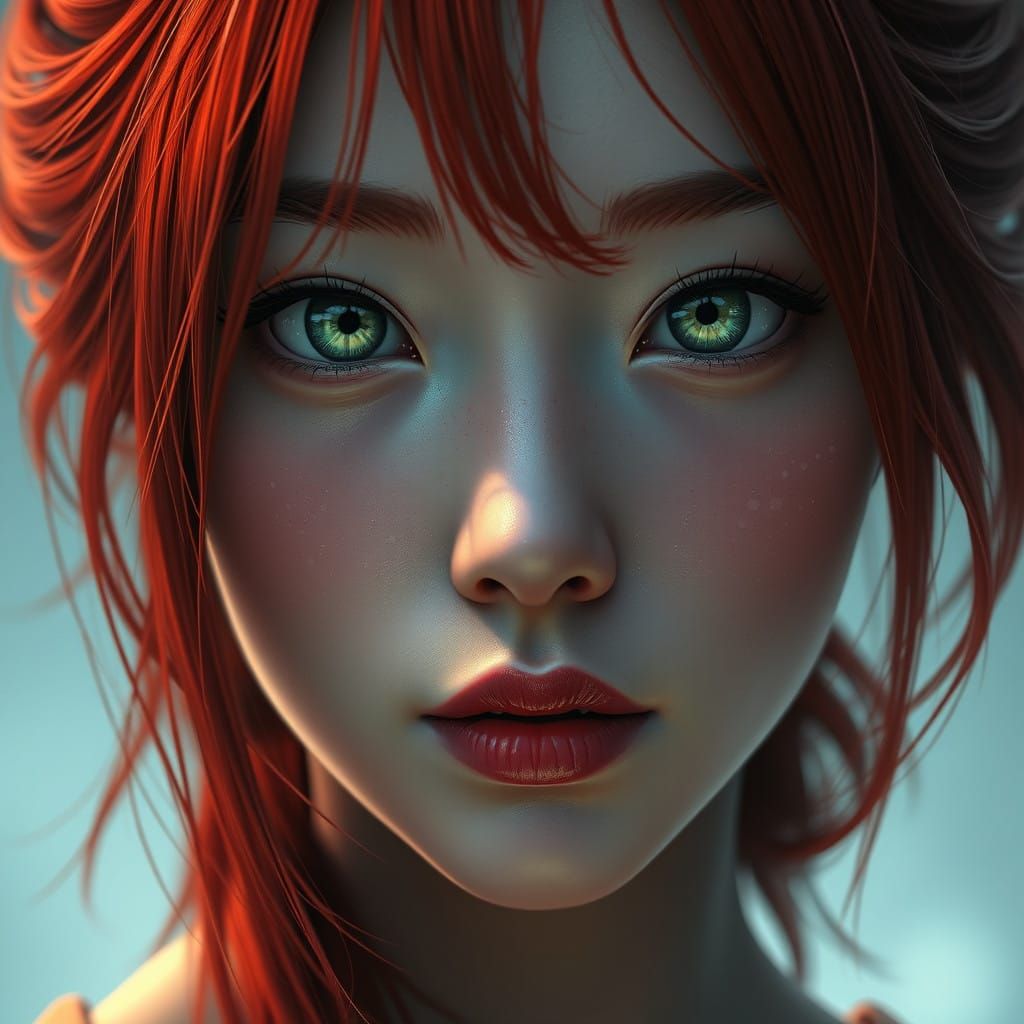 Enchanted Japanese Fantasy Portrait in Vibrant Colors