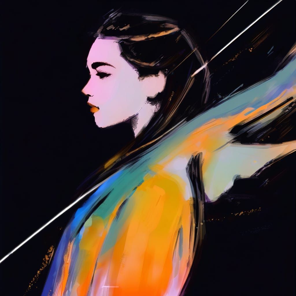 **Centered ratio attention loop**Aesthetic_Retina_Display brushstrokes🌌girl kawaii petticoats dress, even scallops is c...