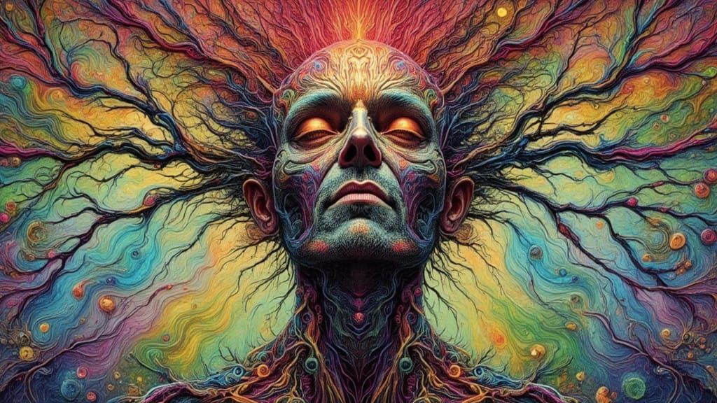 Biomechanical Android in Webbed Portrait, Epic Fantasy