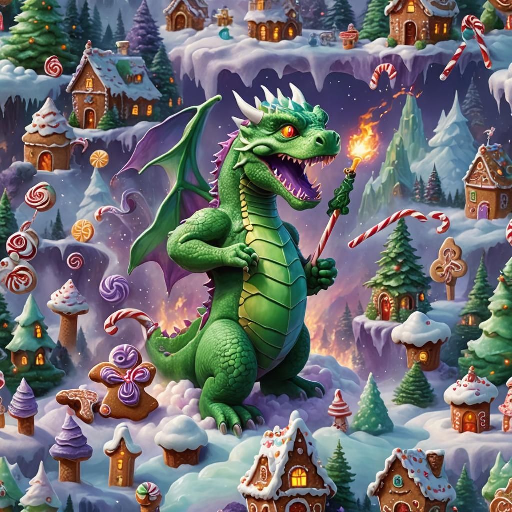 Jelly Dragon Attacks Gingerbread Man in Candy Kingdom