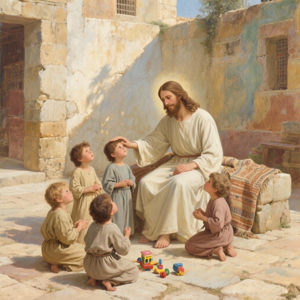 Jesus Teaches Children in First Century Palestine