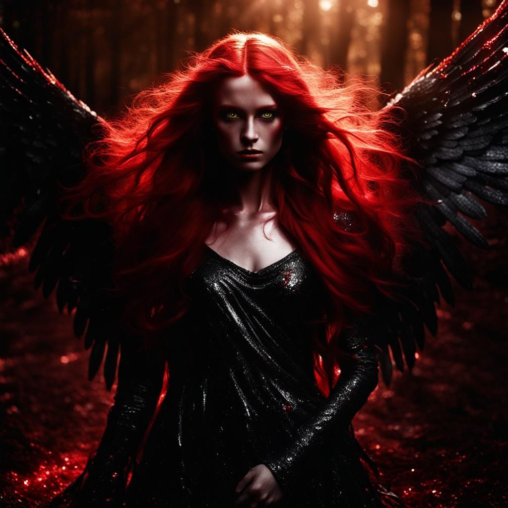 Dark Angel in Red Ooze: Chiaroscuro Photo
