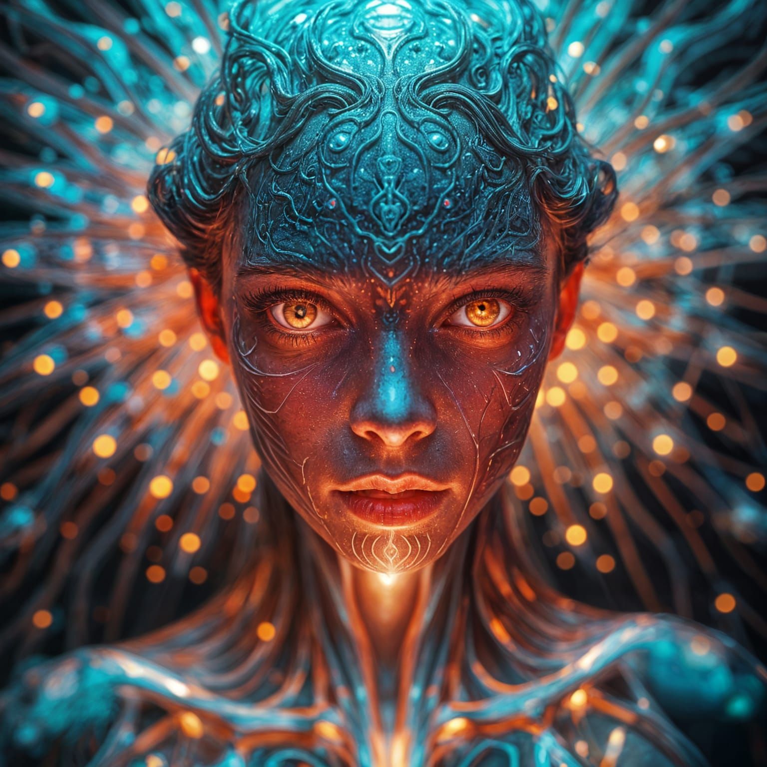 Surreal Goddess Radiates Inner Light in Hyper-Realistic Digi...