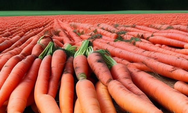 Abundant Carrots Field with Million Carrots