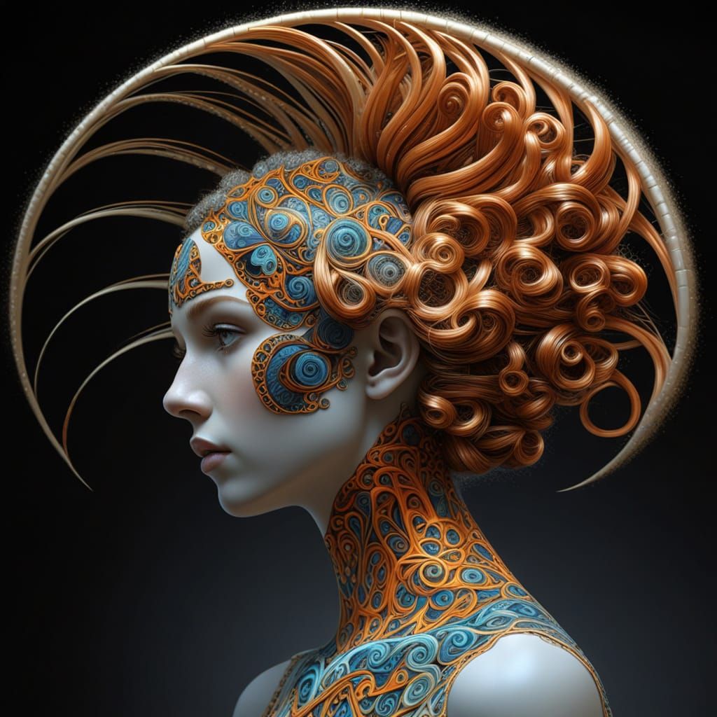 Ethereal Fractals in Celtic Hair Cloisonné