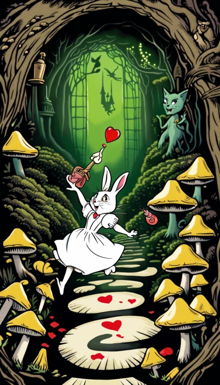 Alice's Psychedelic Journey Through the Rabbit Hole