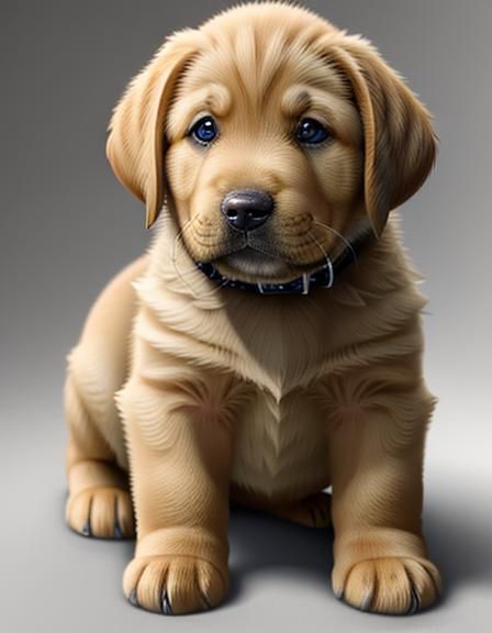 Hyperrealistic Golden Lab Puppy Portrait