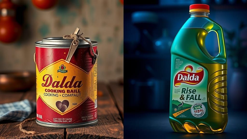 Vintage vs Modern Cooking Oil in Hyperrealism Style