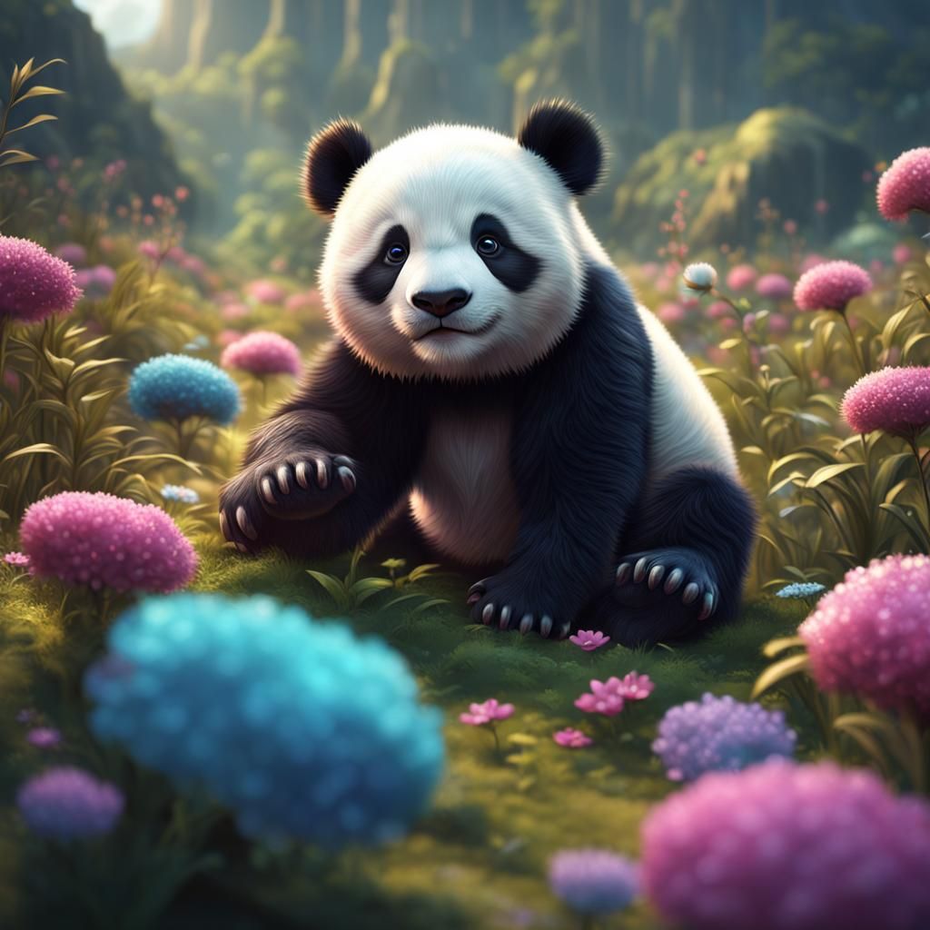 Cute Panda Bear Fantasy Concept Art