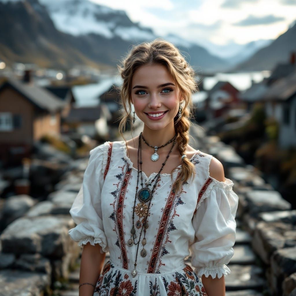 Norwegian Woman in Bunad Dress: Portrait Photography
