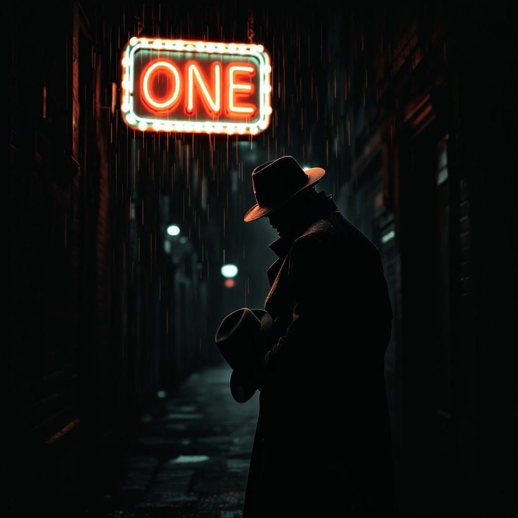 Detective in Gritty Film Noir Alleyway