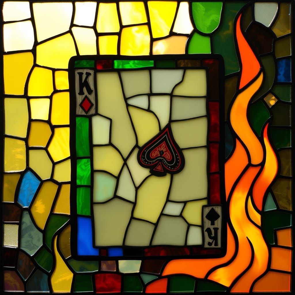 Fiery Stained Glass Mosaic Card Deck