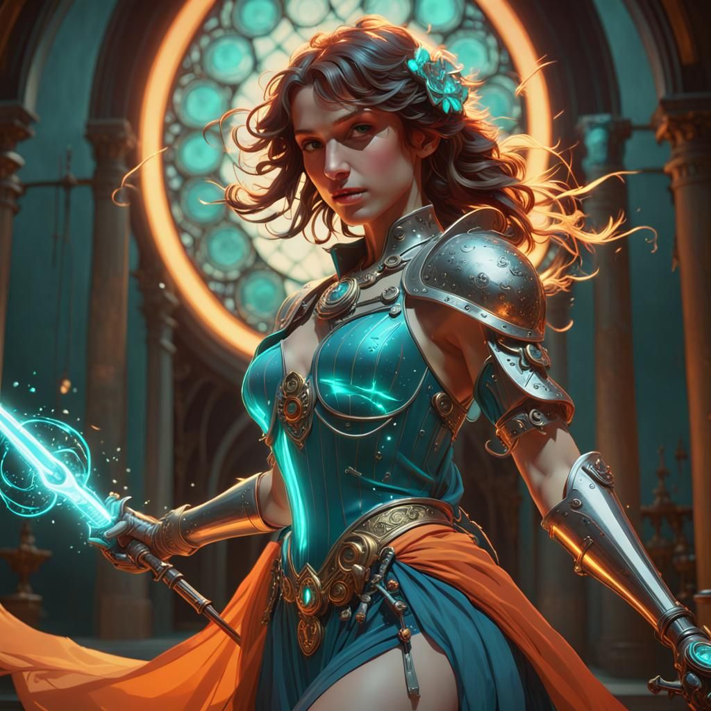 Magical Rapier Concept Art in Art Nouveau Style