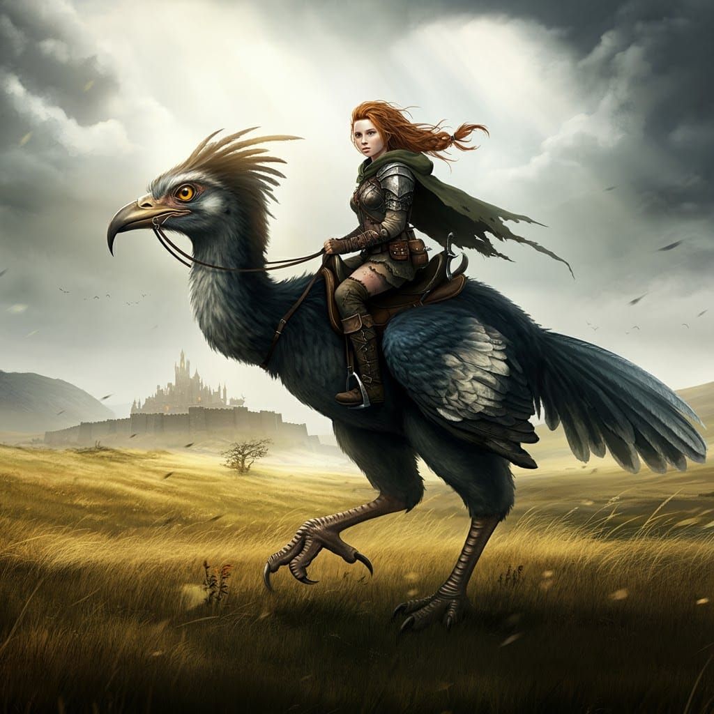 Rogue on Carnivorous Bird Escaping City