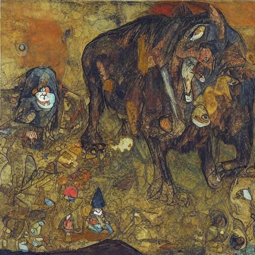 Aardvark in Claymation Style of Egon Schiele