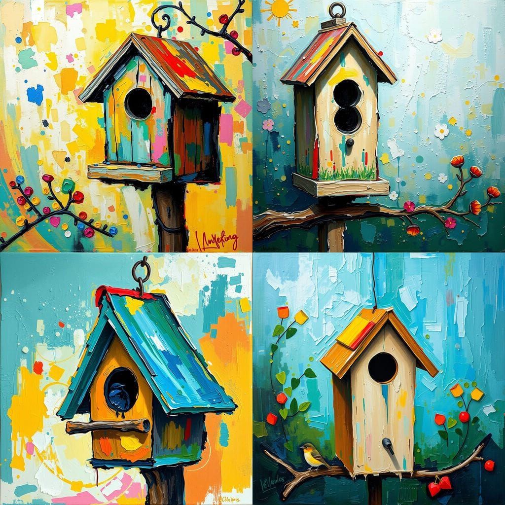 Neo-Expressionist Birdhouse Masterpiece