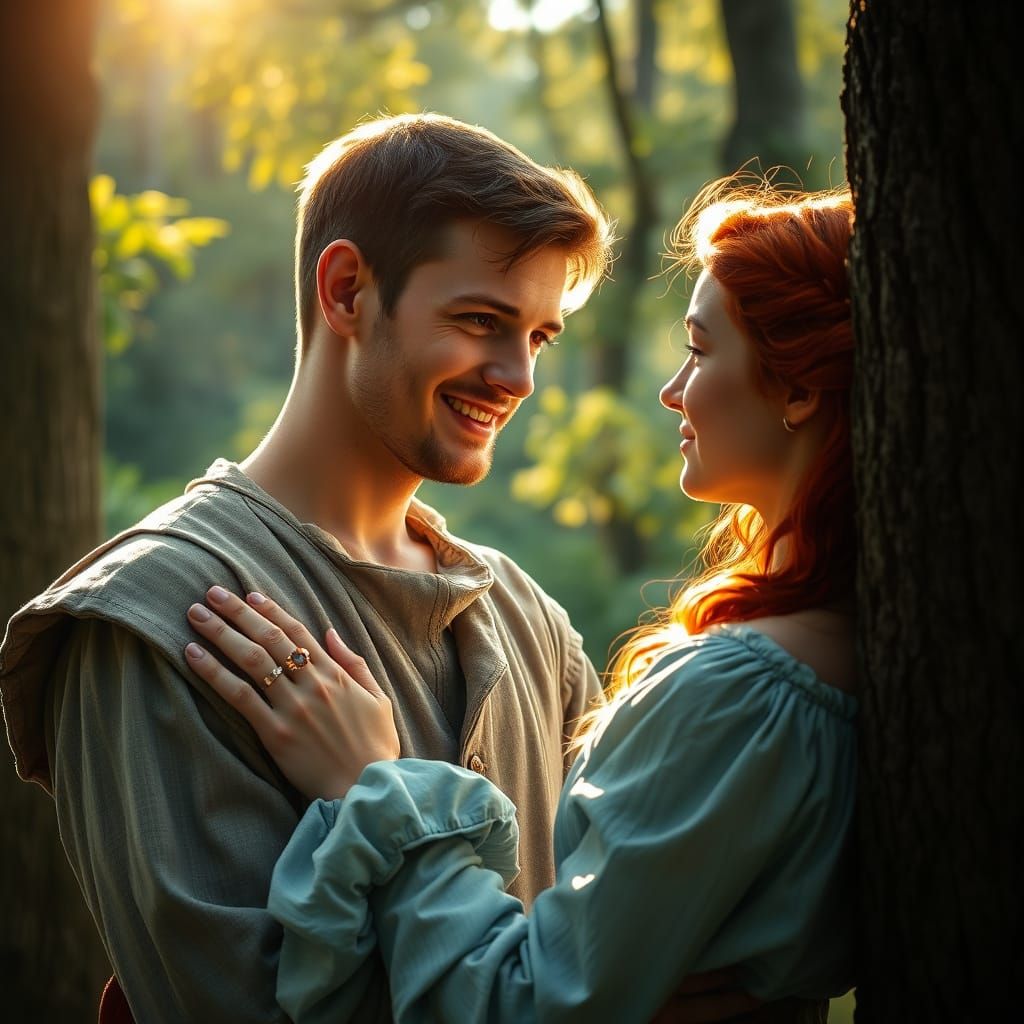 Chiaroscuro Medieval Romance Scene