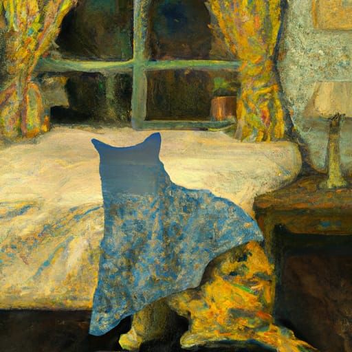 Invisible Cat in Van Gogh Style