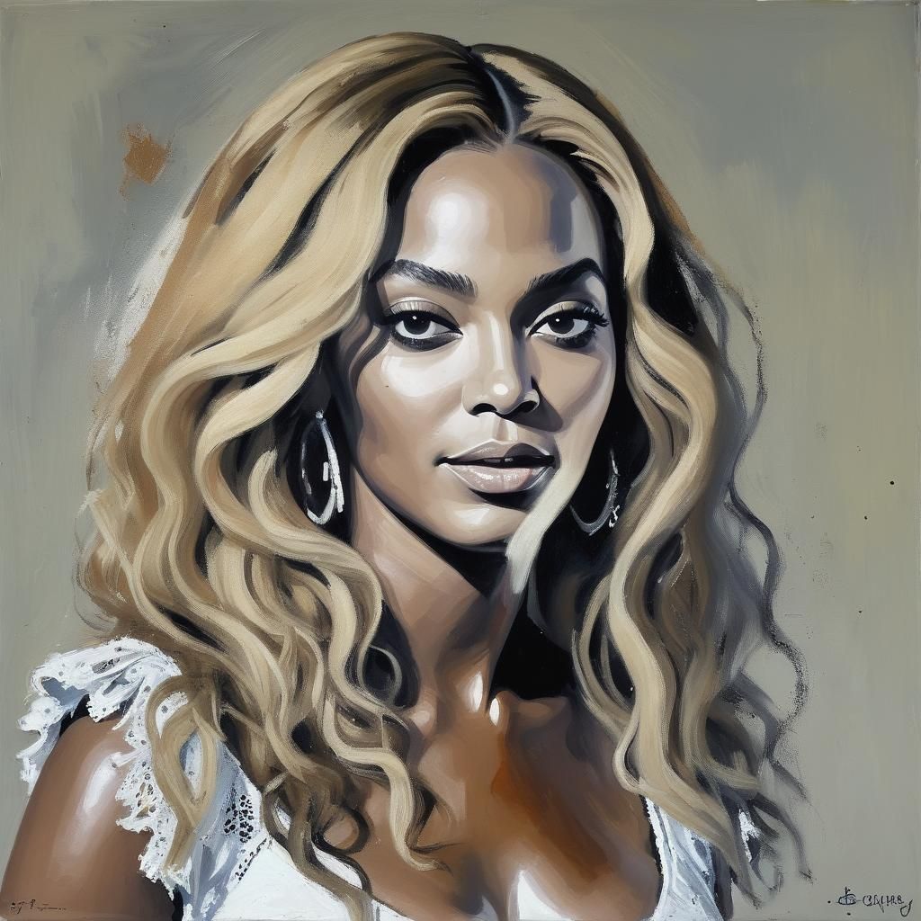 Beyoncé Portrait in Oil Painting Style