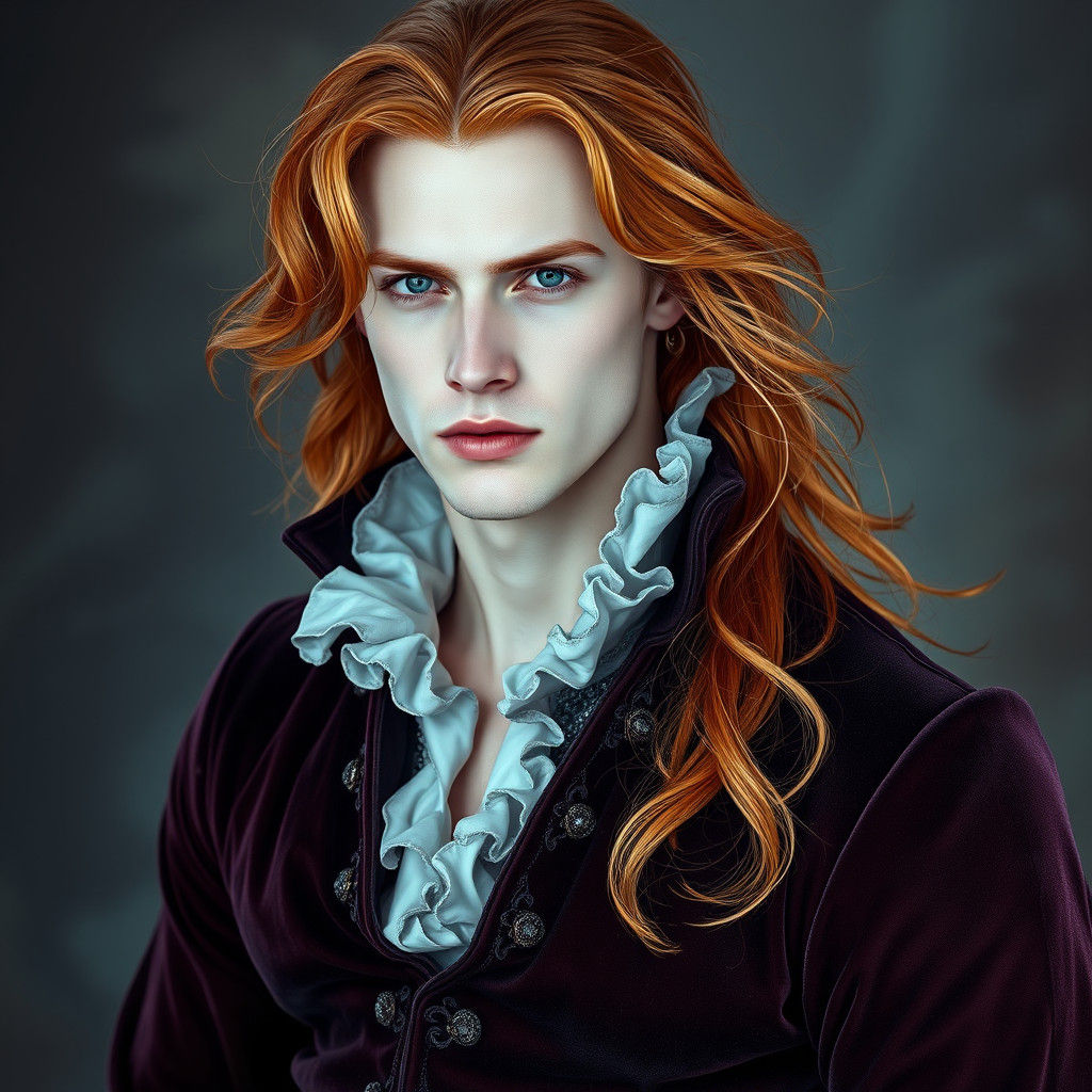 Handsome Vampire with Luminous Skin in Romantic Style