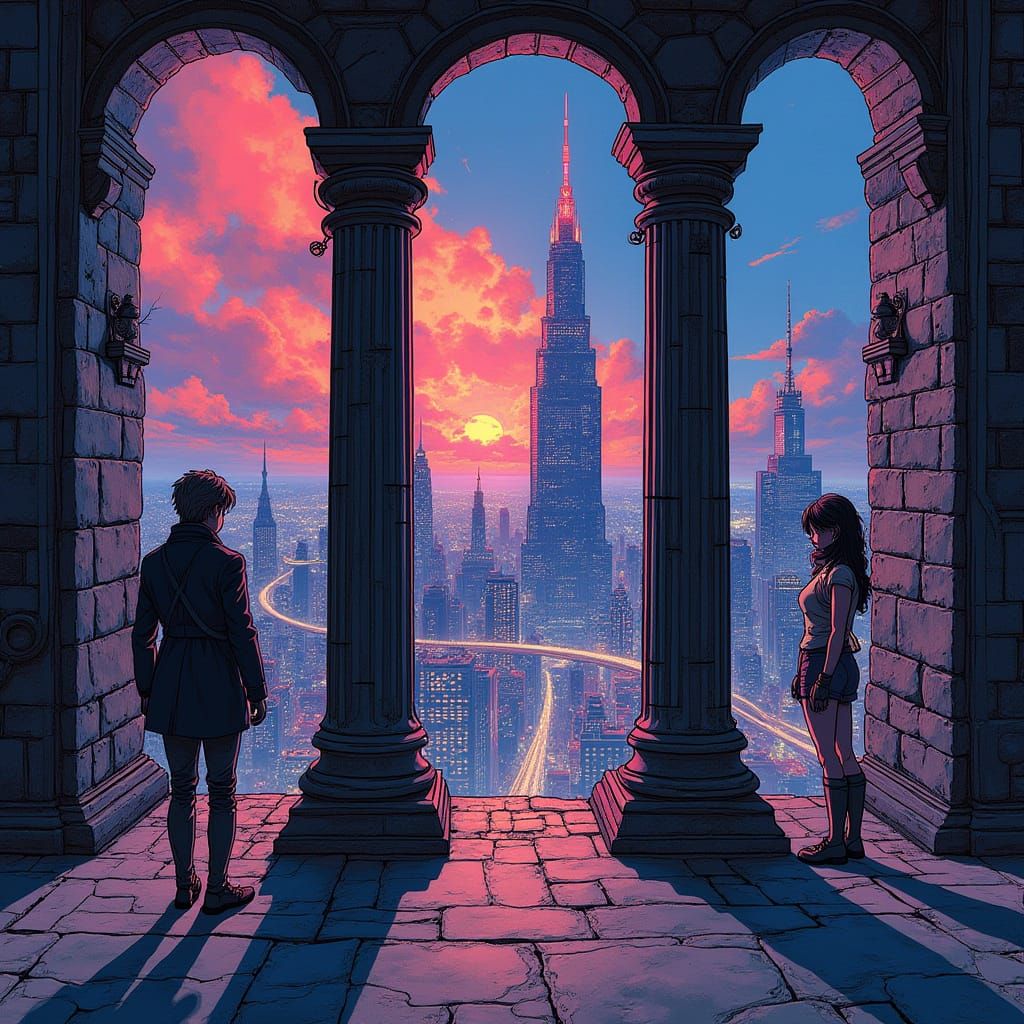 Sci-Fi Triptych Art Inspired by Somewhere in Time Album