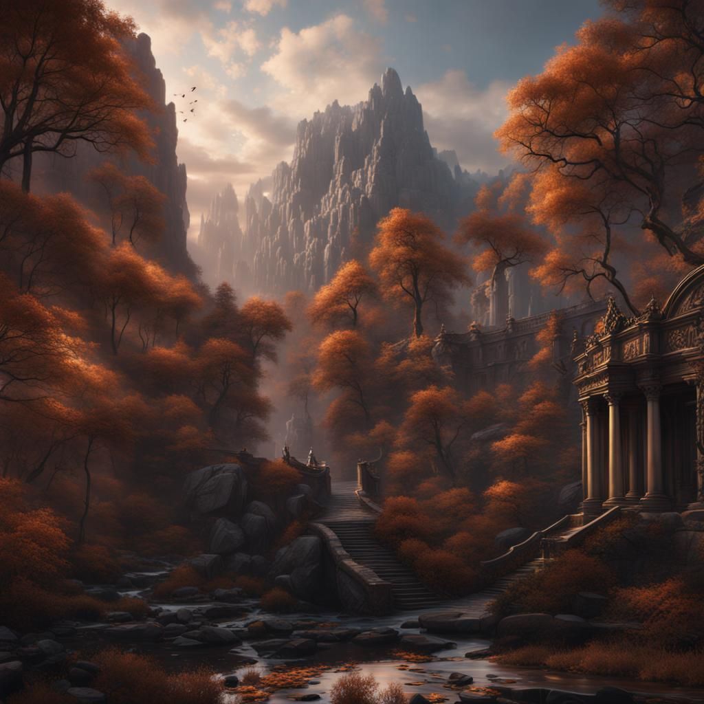 Detailed Matte Painting of Beethoven in Deep Color