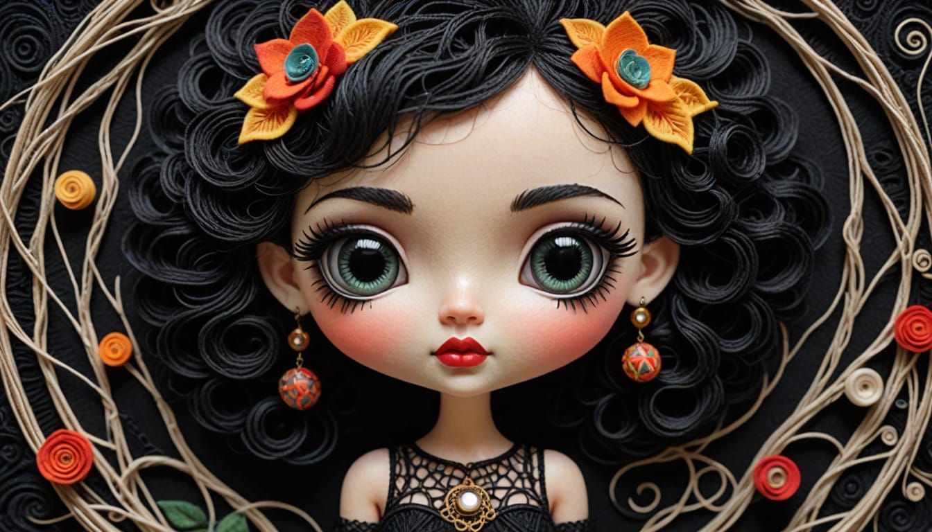 Vibrant Zentangle Goddess in 3D Rendered Dreamscapes