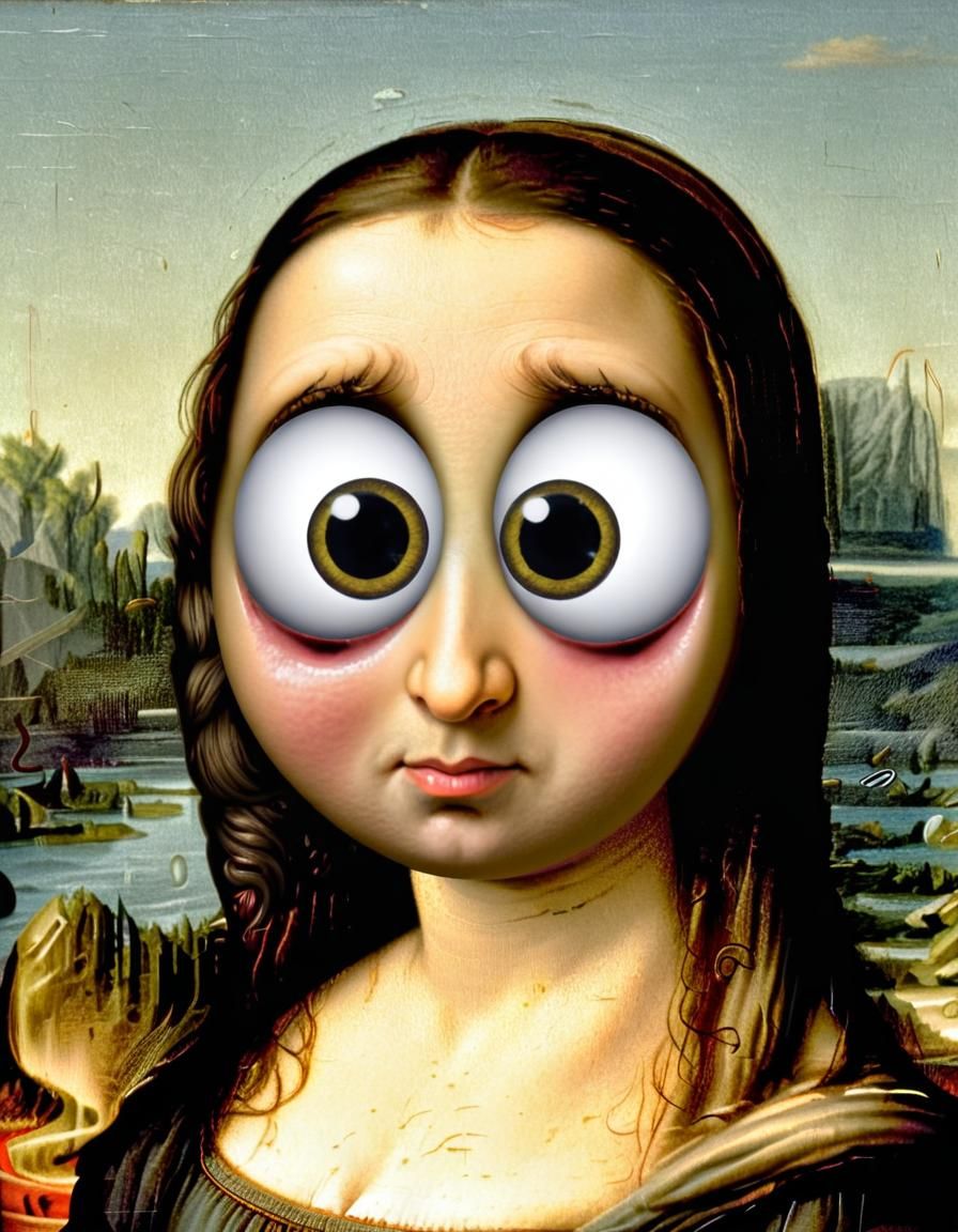Funny Mona Lisa with Googly Eyes