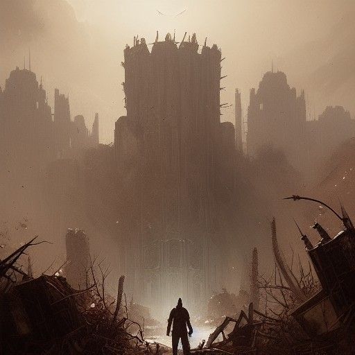 Sinister Wasteland Fortress, Digital Art