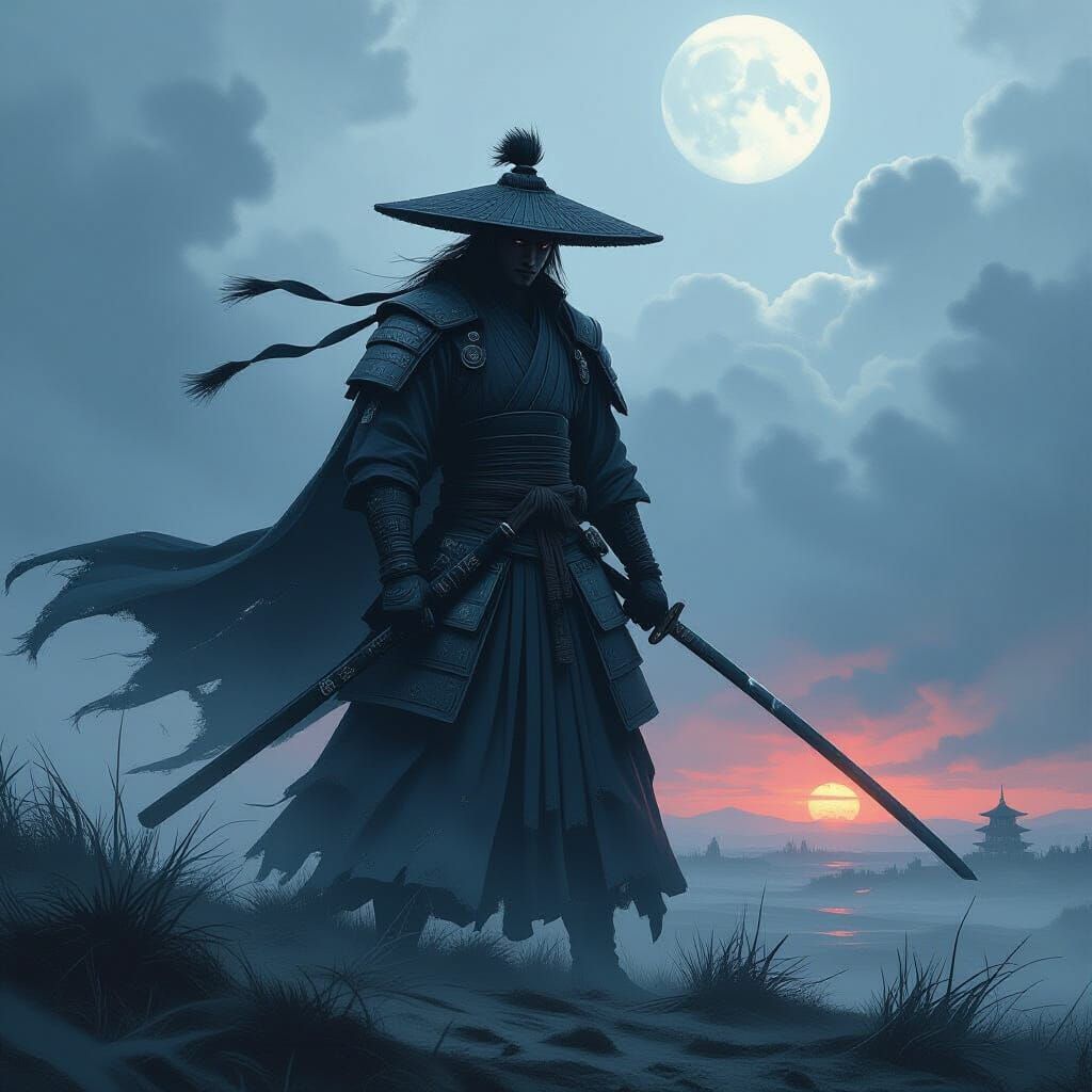 Jack of Spades Samurai on Desolate Battlefield