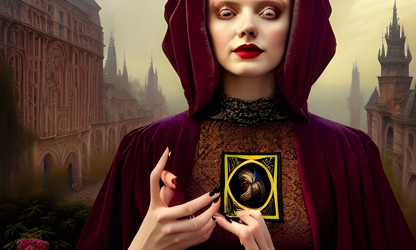 Beautiful Psychic Lady Telling Fortunes in Hyperrealism