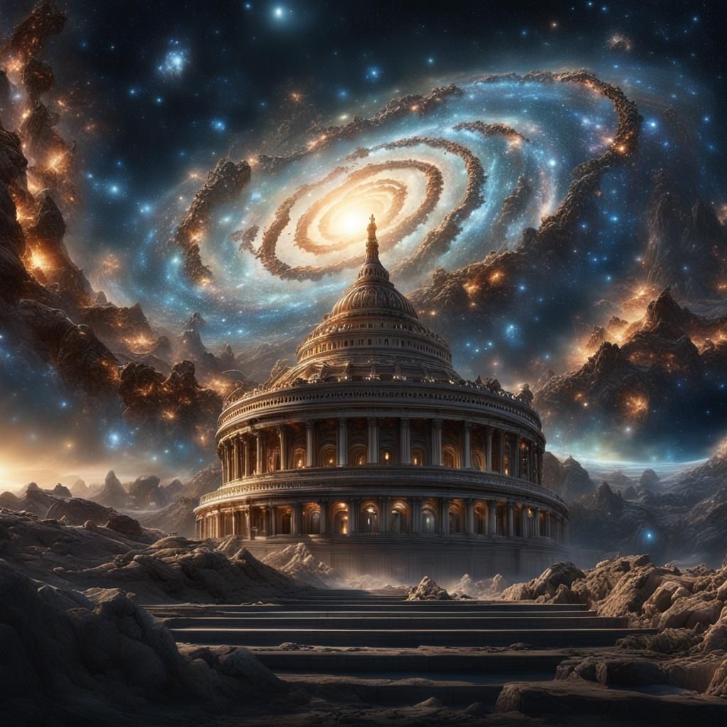 Galactic Dance: Intertwining Spiral Arms in Digital Art