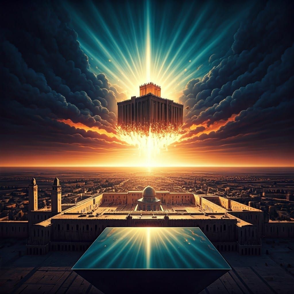 Biblical Apocalypse: Third Temple Descends Amidst Fiery Skie...