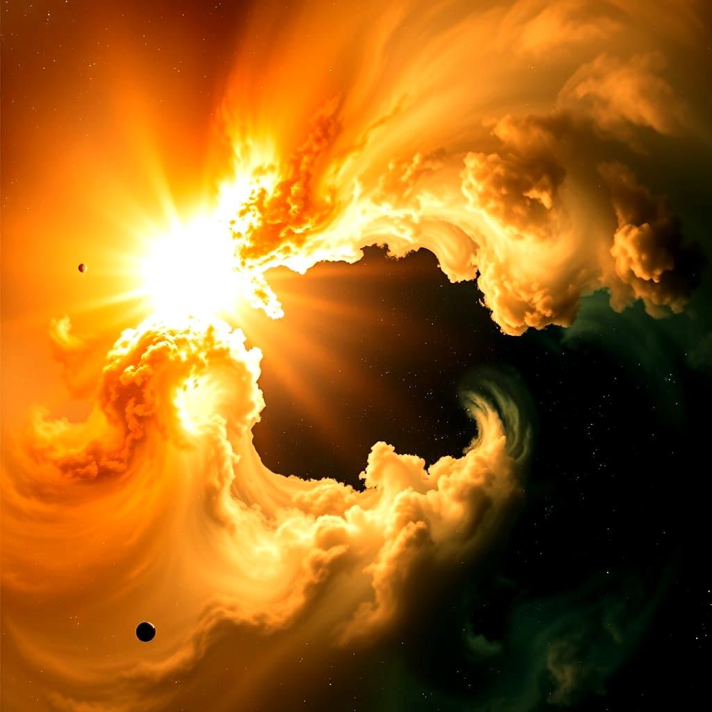 Colorful Deep Space Nebula and Galaxyscape