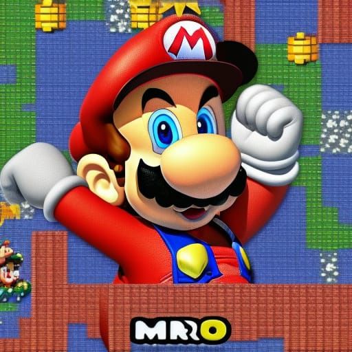 Retro Mario Video Game Scene