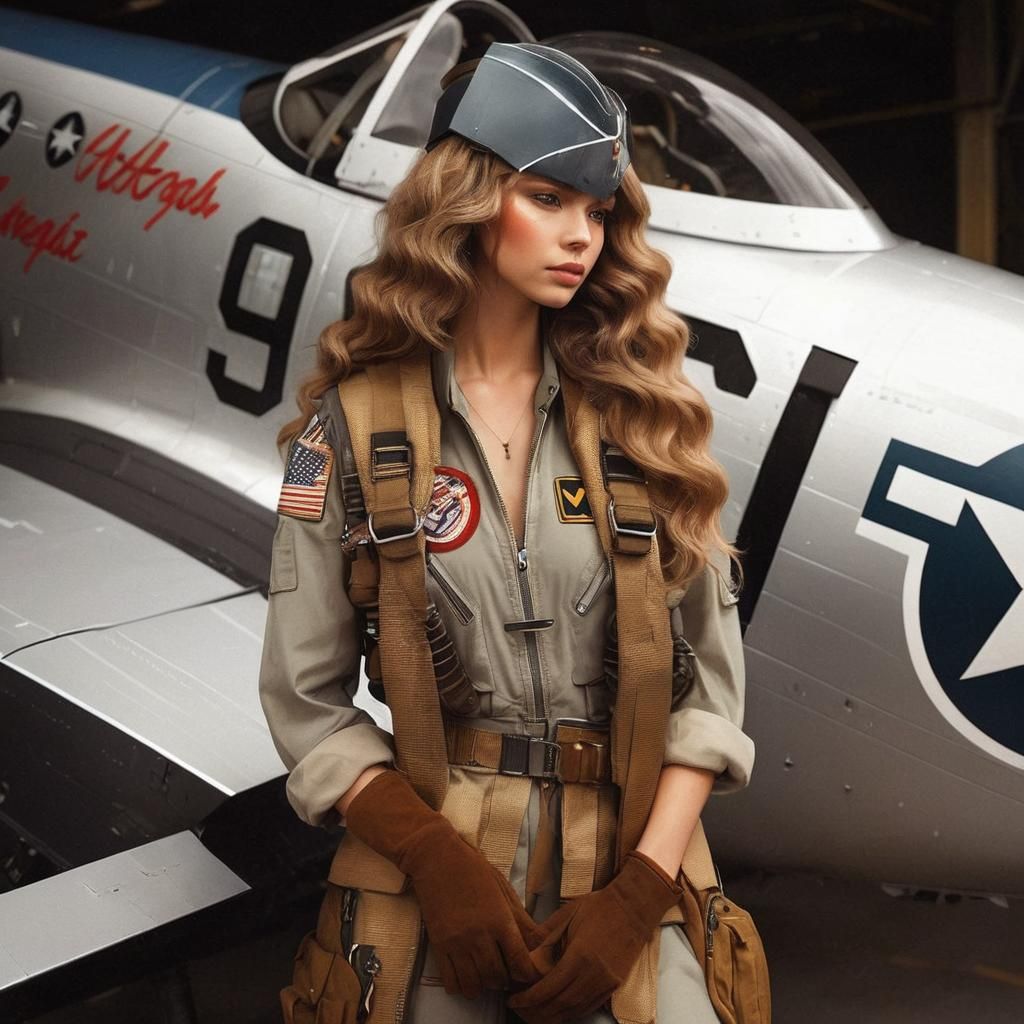 Female Pilot in Futuristic Aircraft Cockpit
