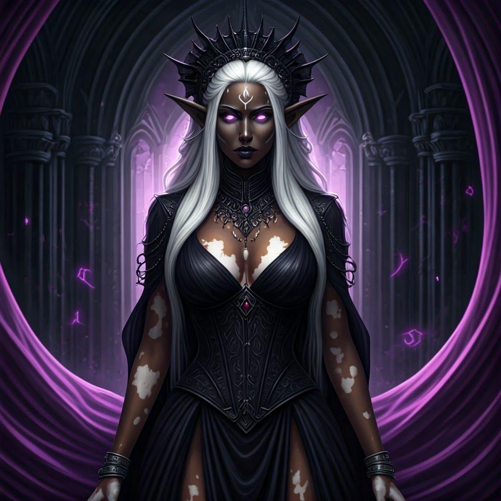 Dark Elf Matron in Obsidian Tower, Spider Queen Aesthetic