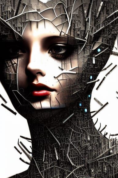 Surreal Transparent Woman in Detailed Digital Art