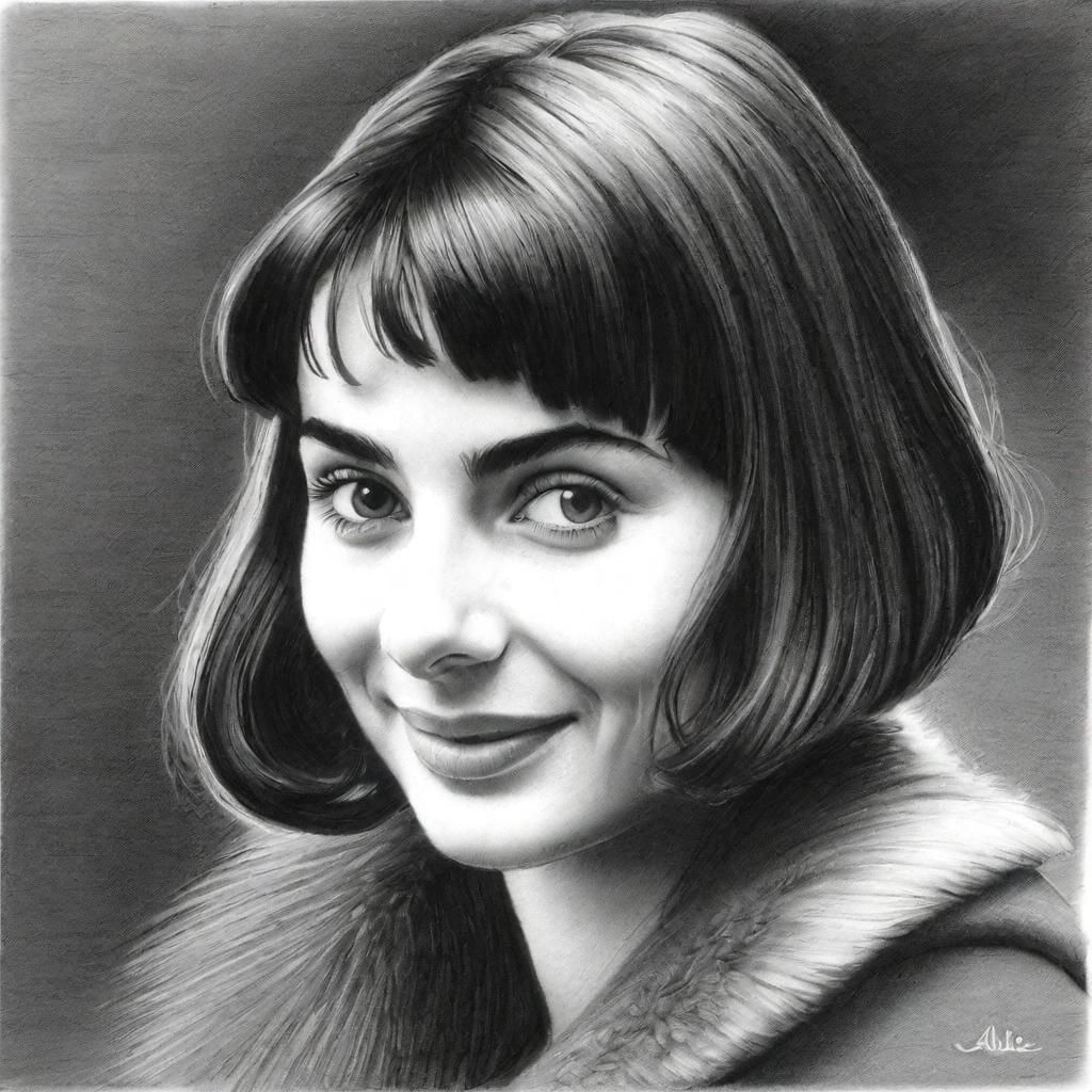 Amelie: Delicate Pencil Sketch Portrait