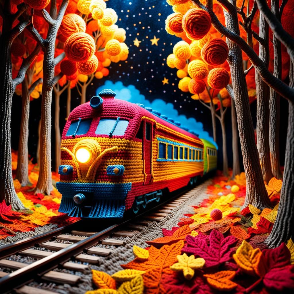Autumn Crocheted Train