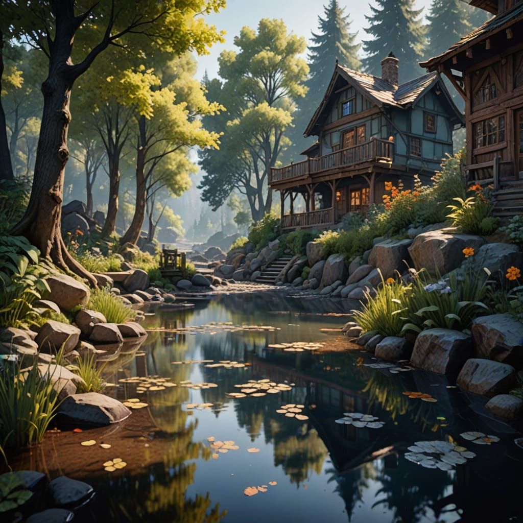 A quiet fantasy corner displaying light and shadow