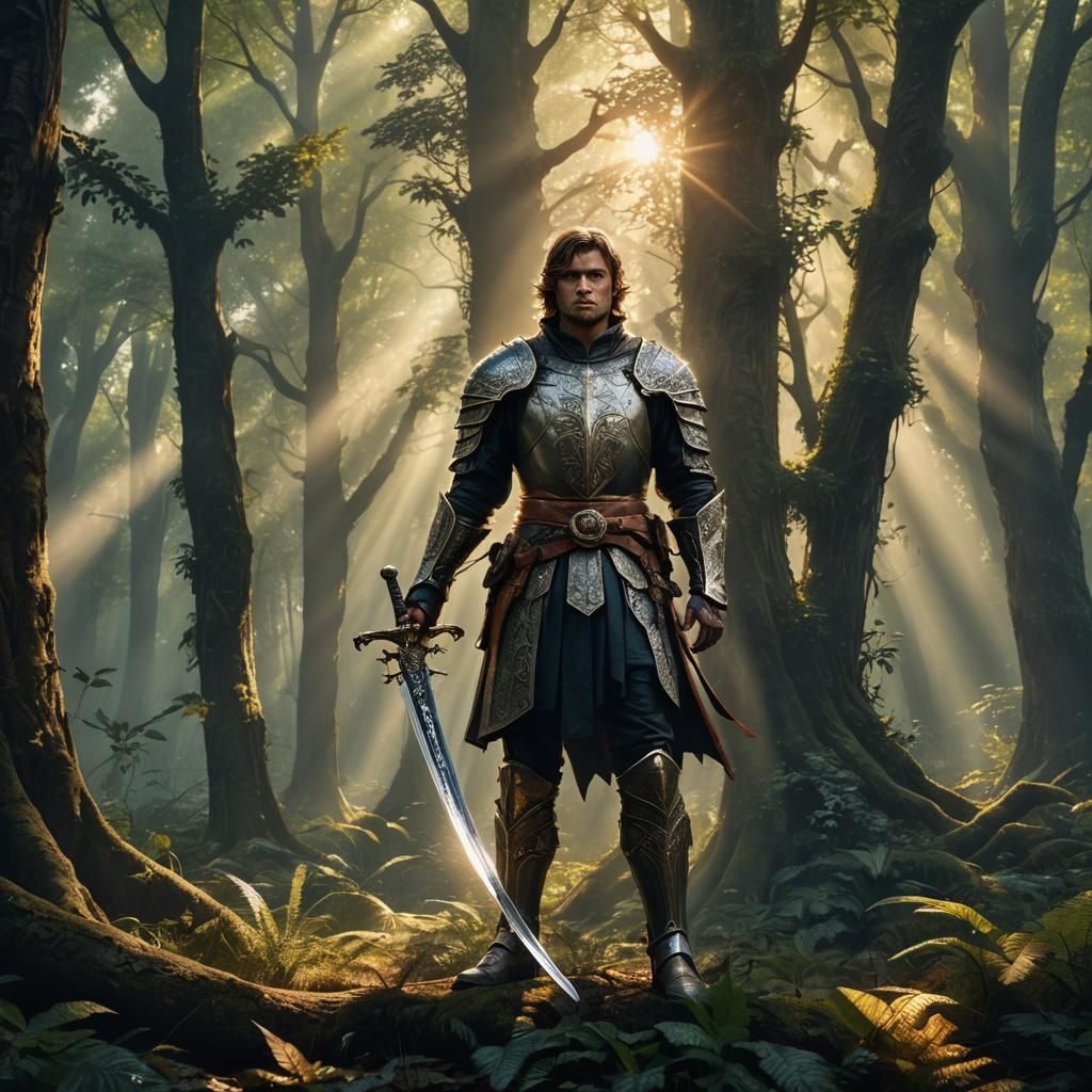 Mystical Forest Portrait in Digital Art Style